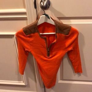 Lauren Ralph Lauren faux brown leather and orange